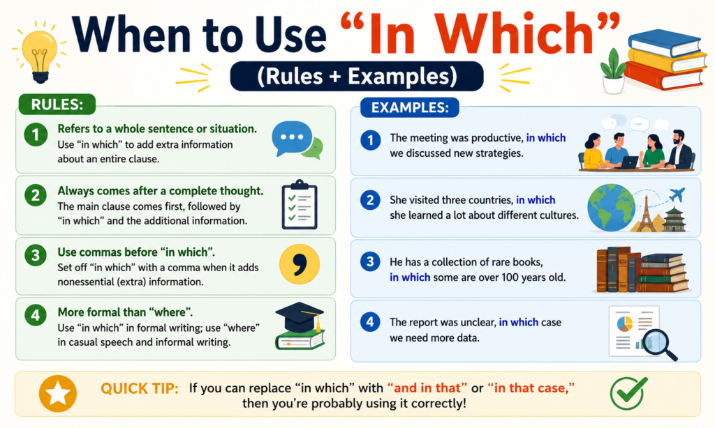 When to Use In Which meaning (Rules + Examples)