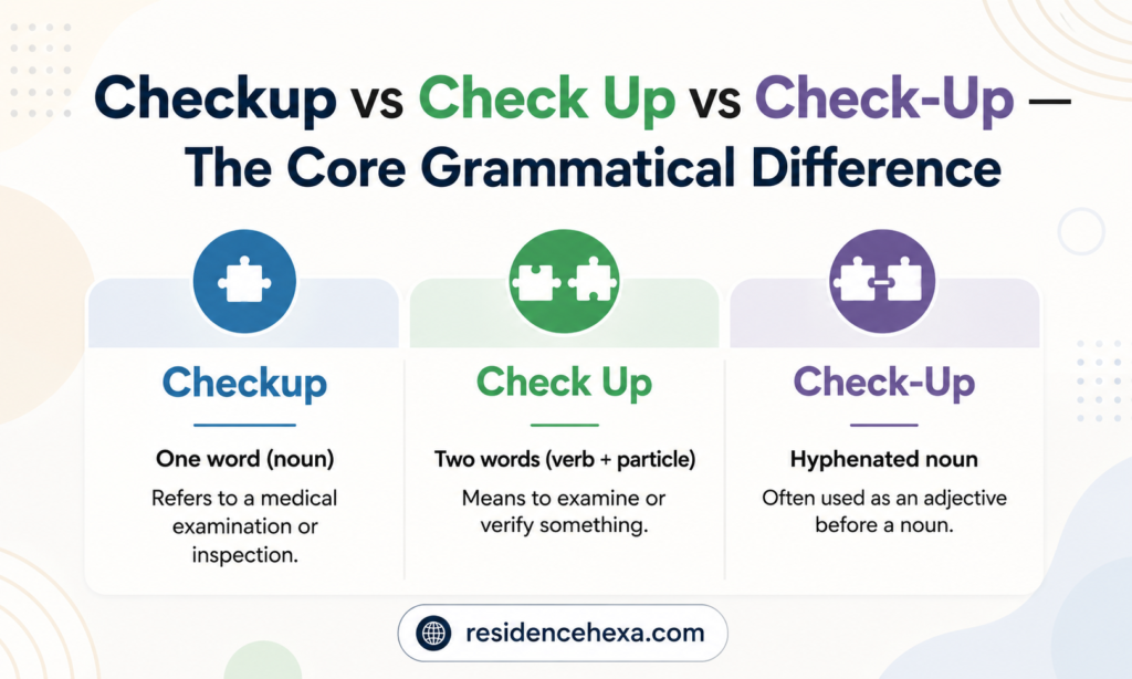 Checkup vs Check Up vs Check-Up — The Core Grammatical Difference