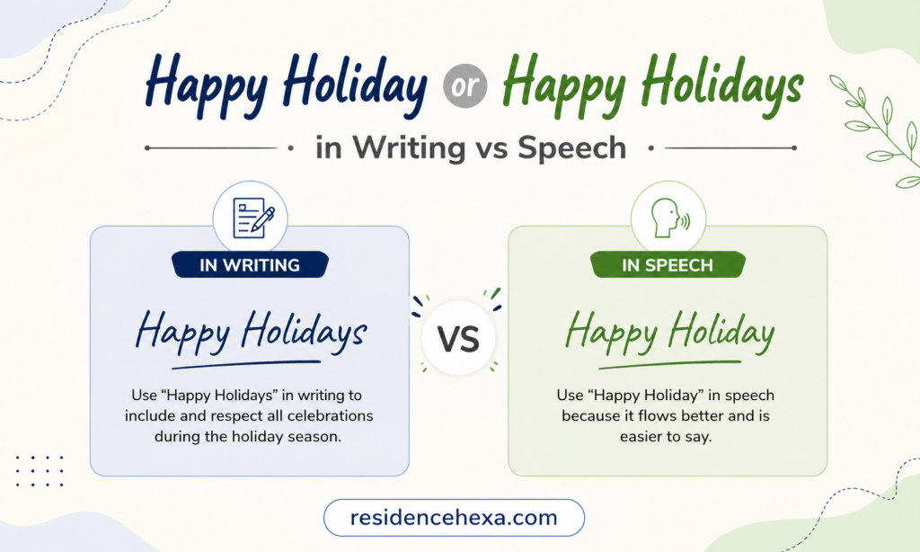 Happy Holiday or Happy Holidays in Writing vs Speech