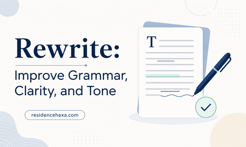 Rewrite Improve Grammar, Clarity, and Tone