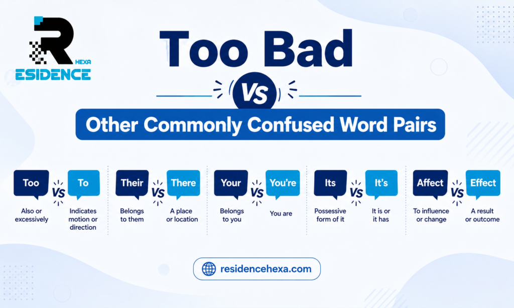Too Bad vs Other Commonly Confused Word Pairs