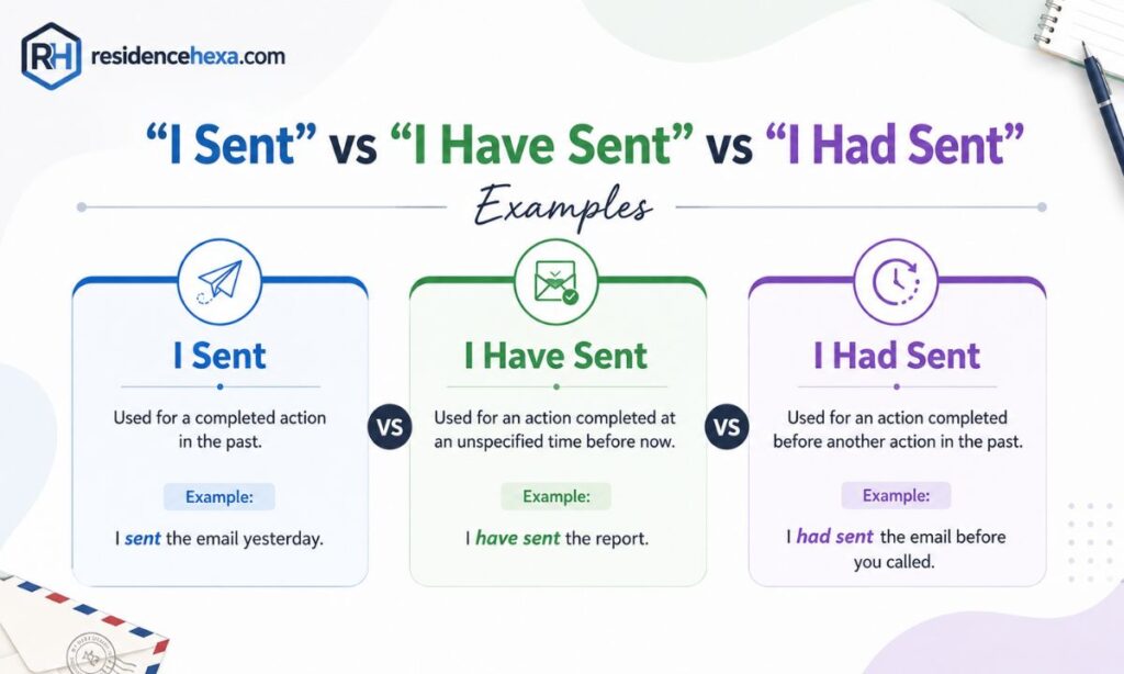 I Sent vs I Have Sent vs I Had Sent Examples