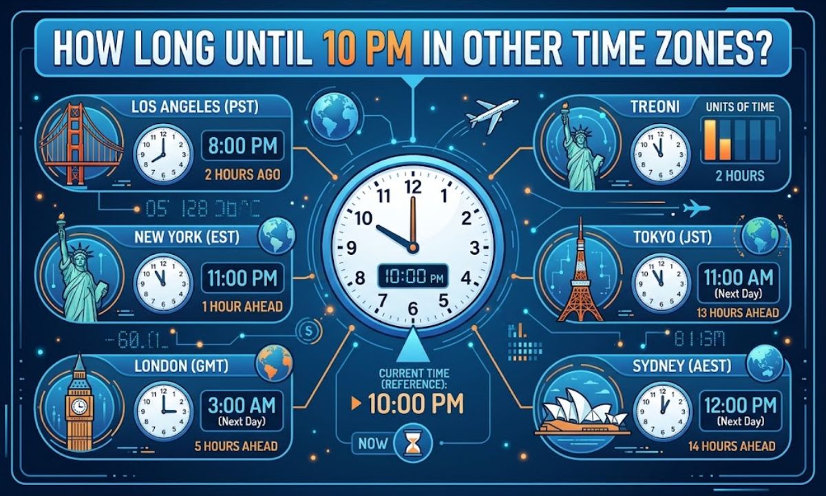 How Long Until 10 PM in Other Time Zones?