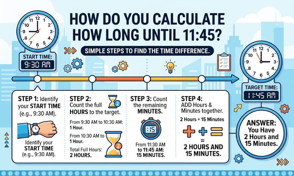 How Do You Calculate How Long Until 1145
