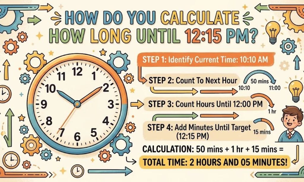 How Do You Calculate How Long Until 12_15 PM_